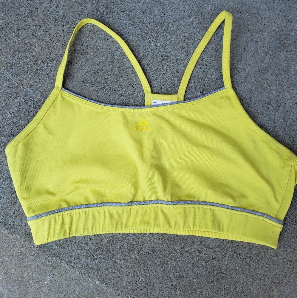Addidas Yellow Climacontrol Sports Bra Size L
